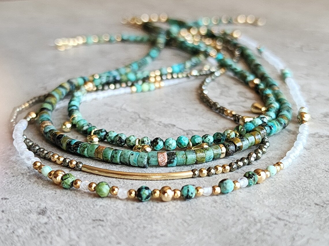 Turquoise Stacking Necklace Set