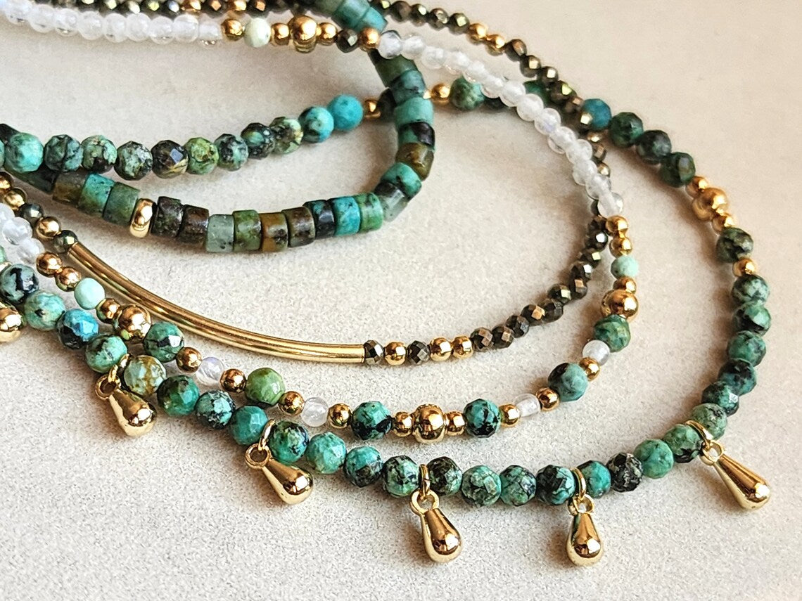 Turquoise Stacking Necklace Set