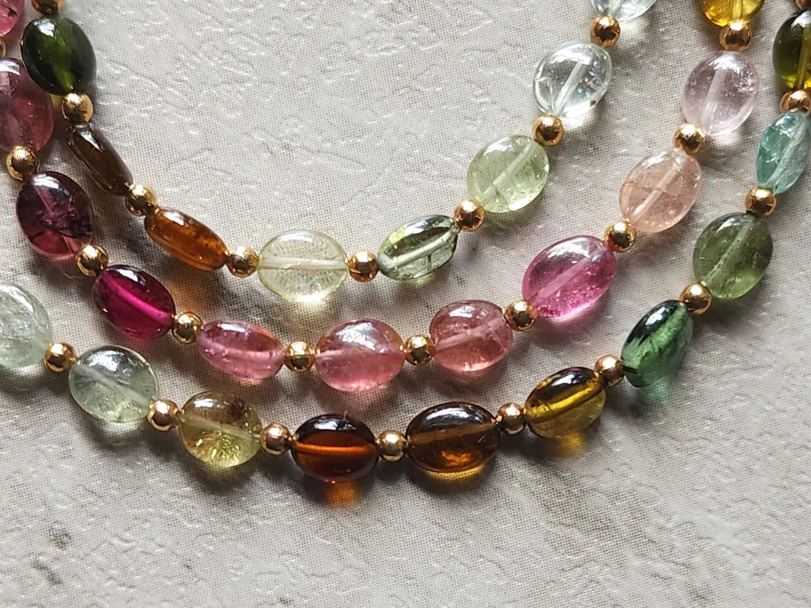 Rainbow Tourmaline Nugget Necklace