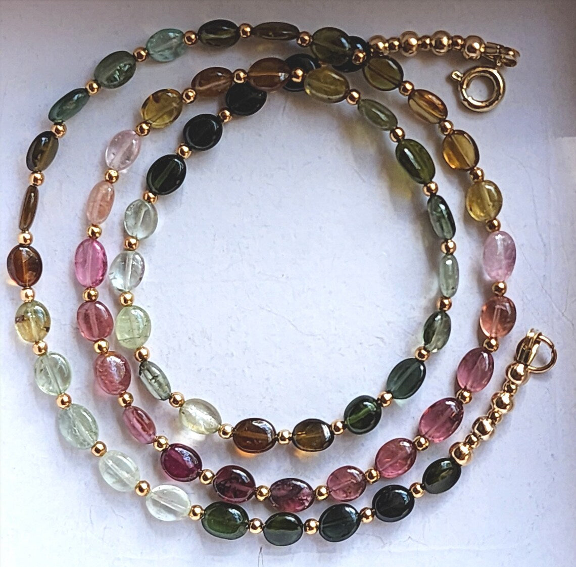 Rainbow Tourmaline Nugget Necklace