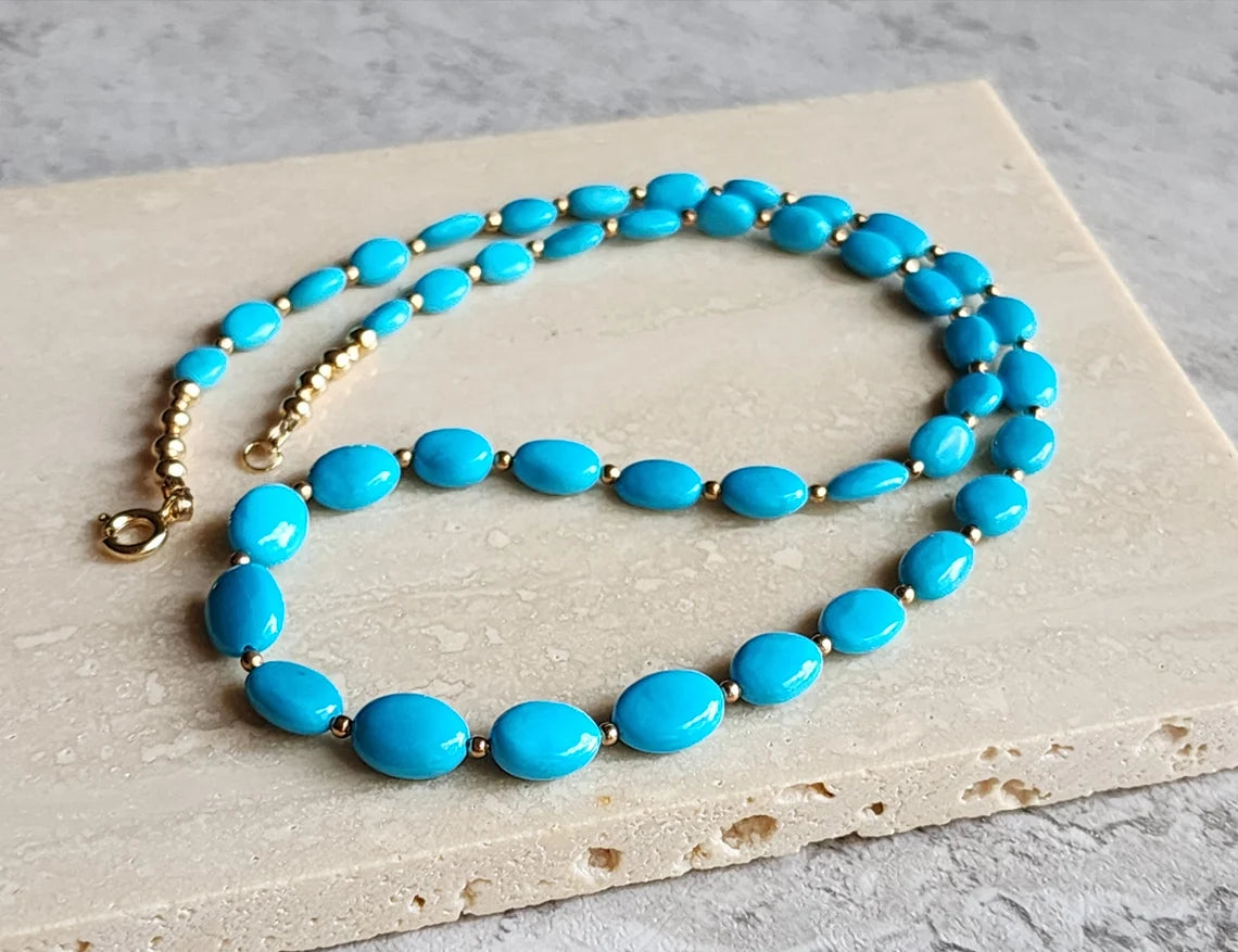 Sleeping Beauty Turquoise Nugget Necklace