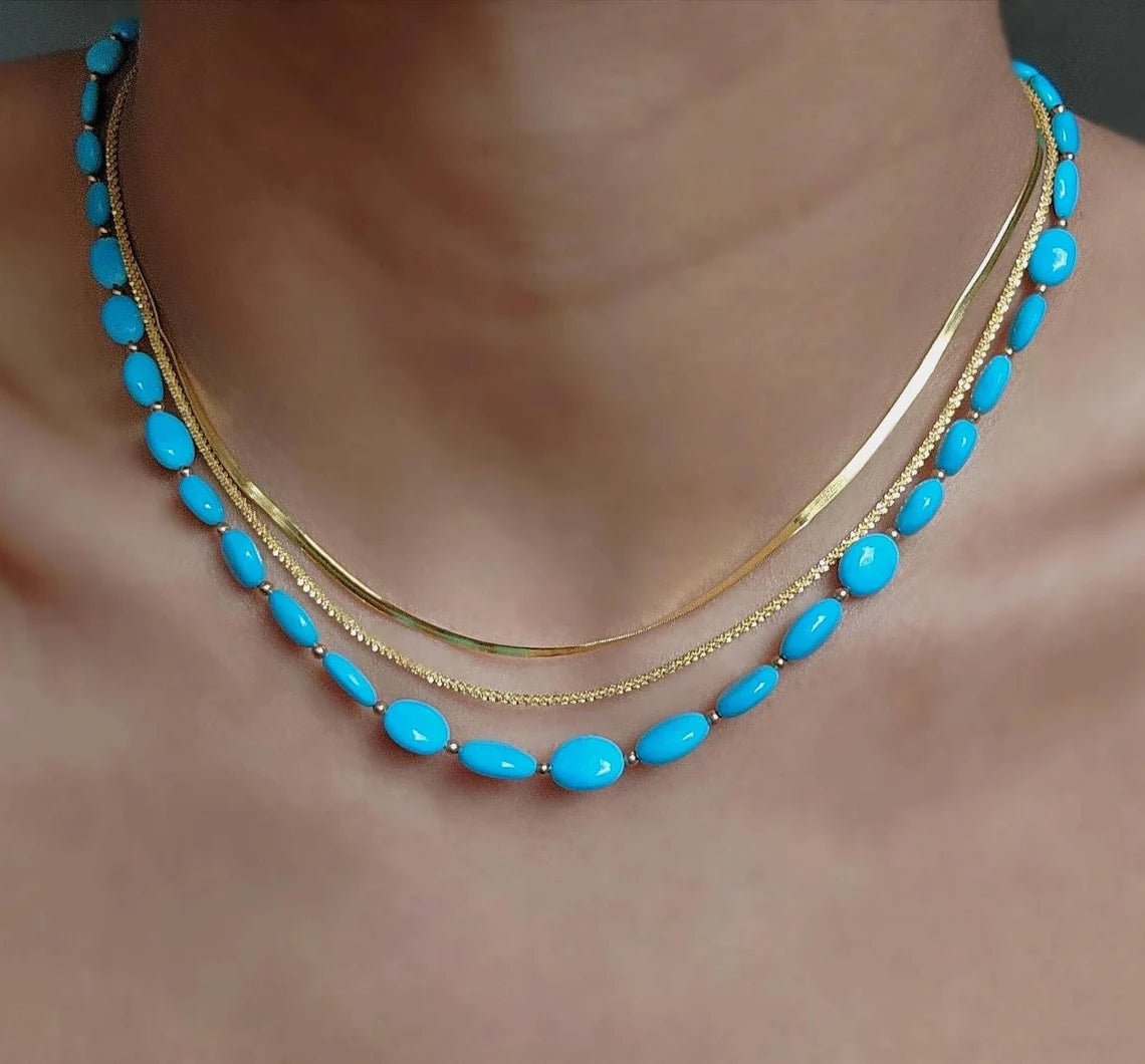 Sleeping Beauty Turquoise Nugget Necklace