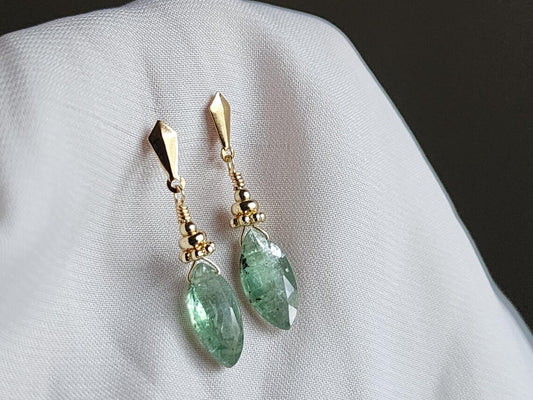 Green Kyanite Marquise Earrings