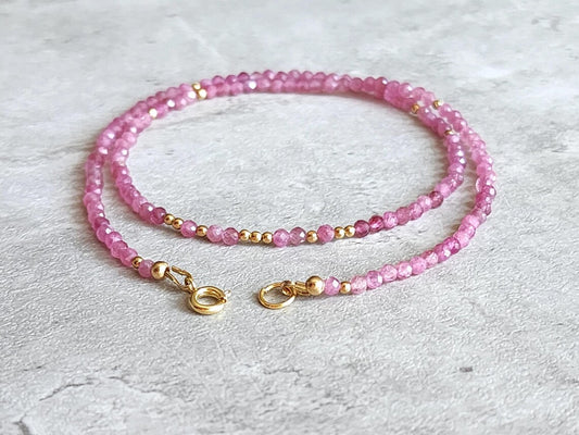 Pink Tourmaline Stacking Necklace