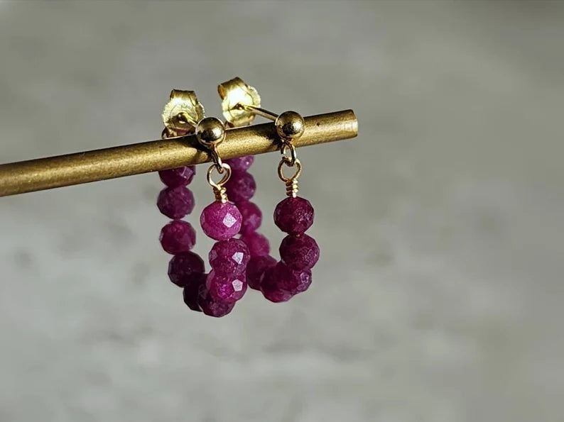 Ruby Mini Hoops Earrings
