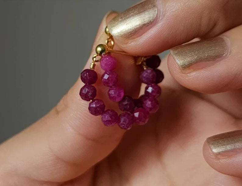 Ruby Mini Hoops Earrings