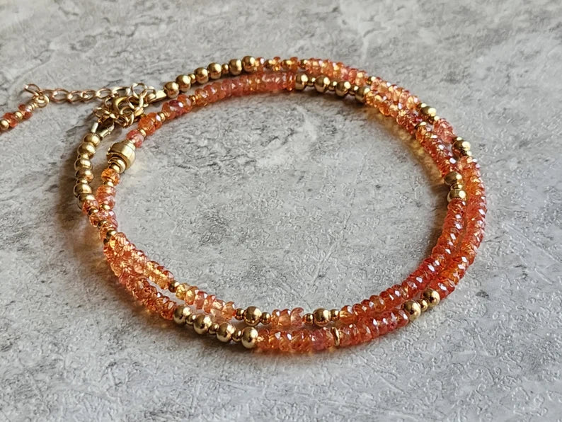 Orange Sapphire Necklace