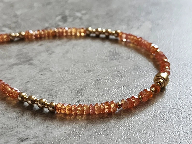 Orange Sapphire Necklace