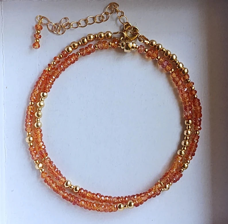 Orange Sapphire Necklace