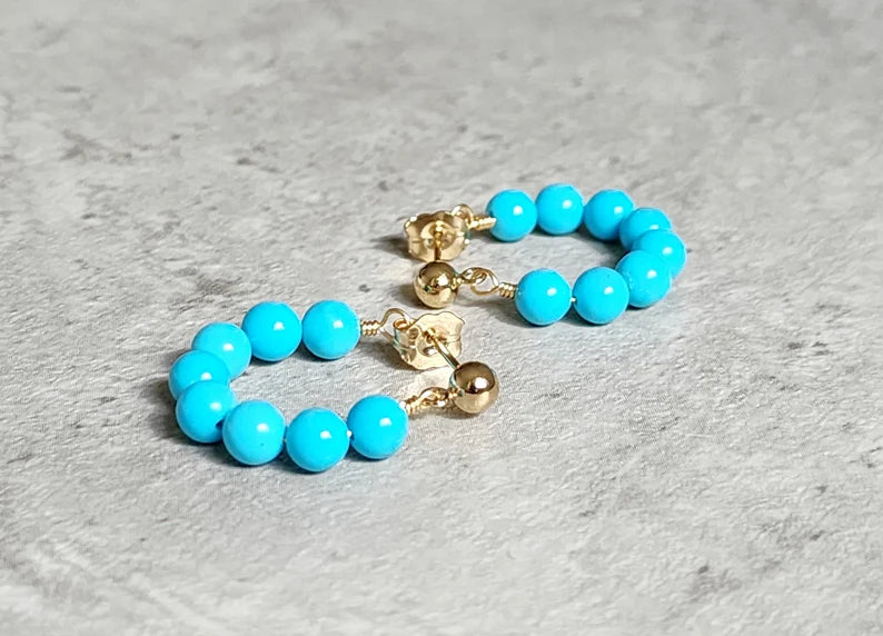 Turquoise Mini Hoops Earrings