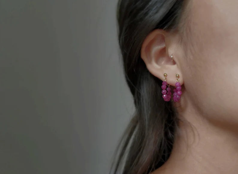 Ruby Mini Hoops Earrings