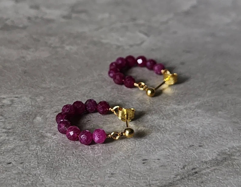 Ruby Mini Hoops Earrings
