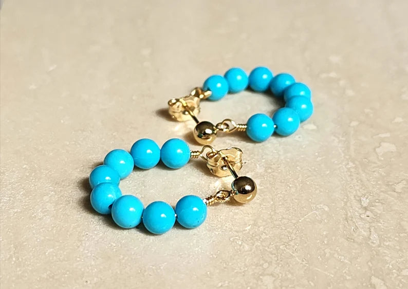 Turquoise Mini Hoops Earrings