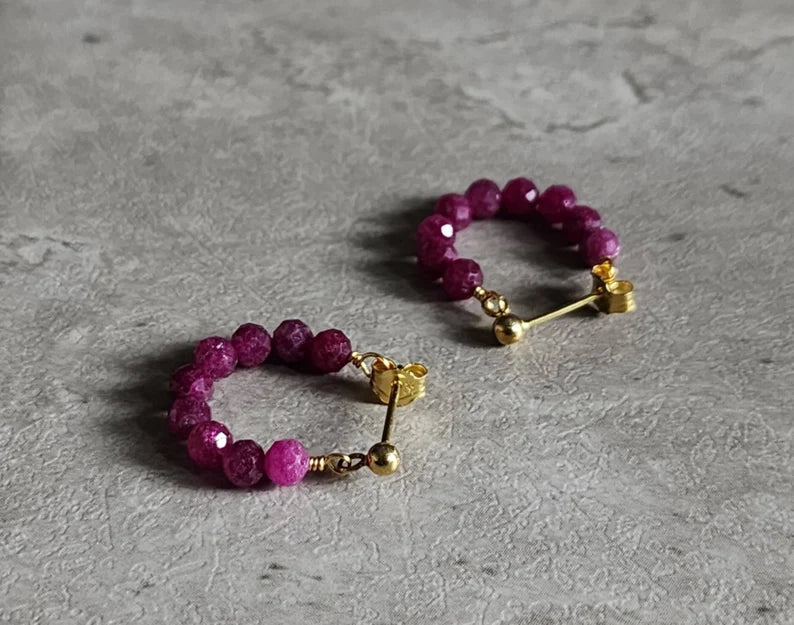 Ruby Mini Hoops Earrings