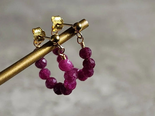 Ruby Mini Hoops Earrings