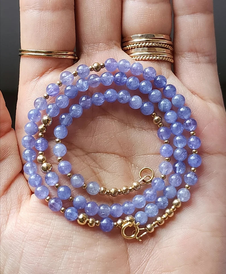 Tanzanite Round Bead Necklace