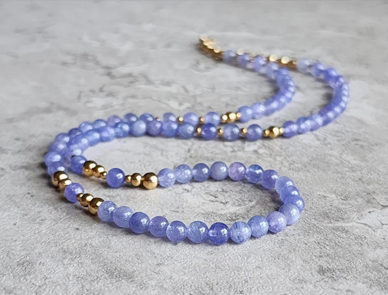 Tanzanite Round Bead Necklace