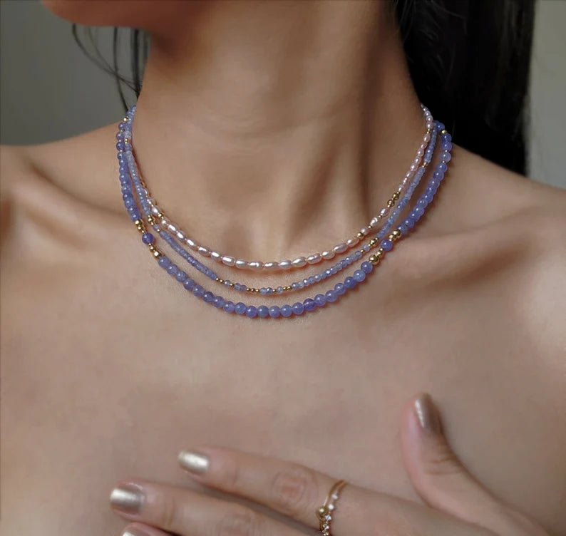 Tanzanite Round Bead Necklace