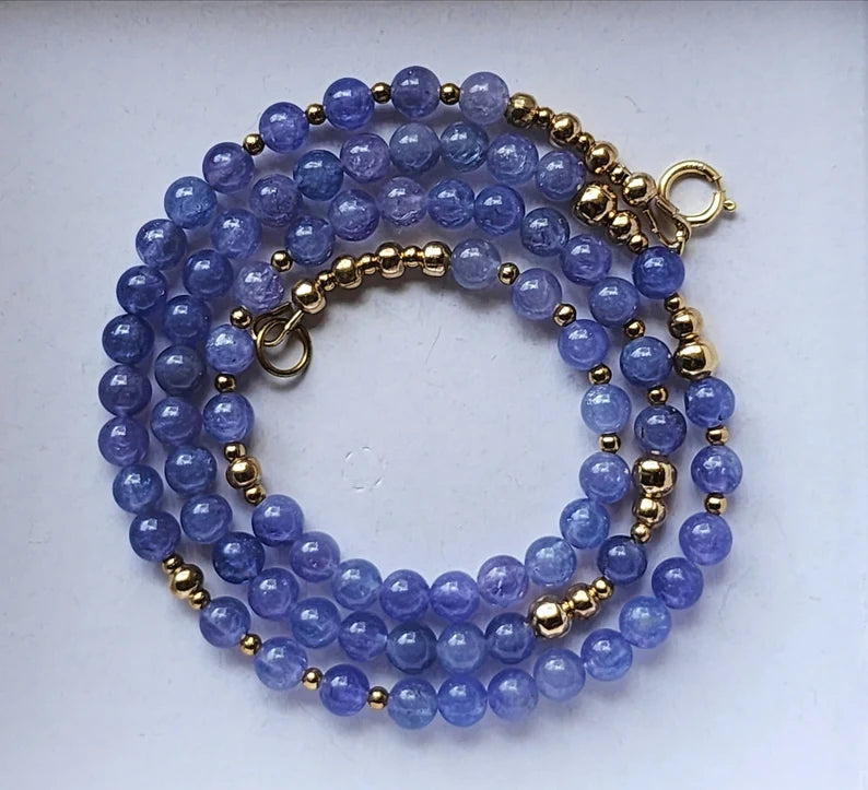 Tanzanite Round Bead Necklace