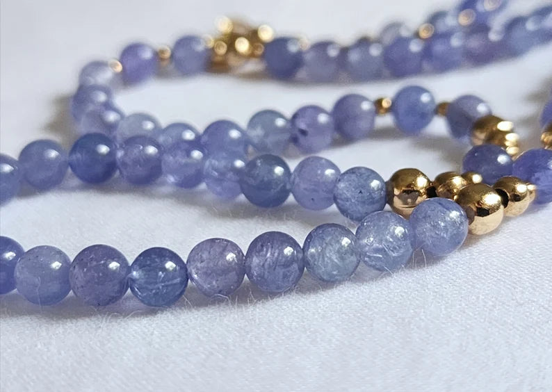 Tanzanite Round Bead Necklace