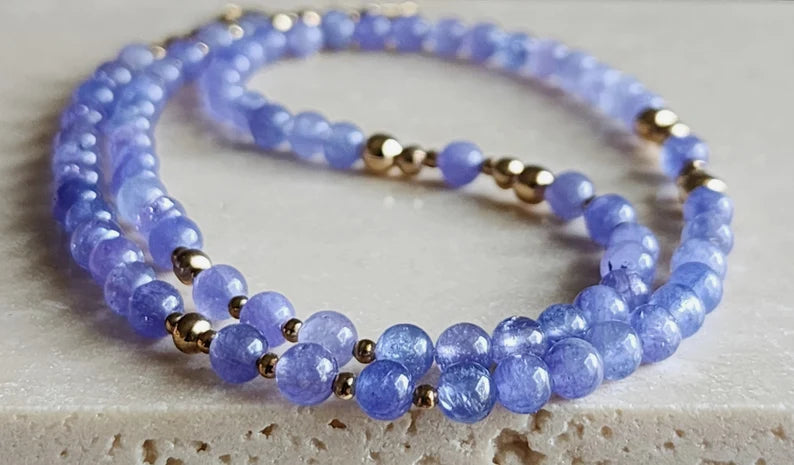 Tanzanite Round Bead Necklace