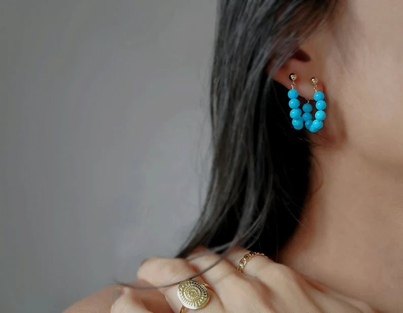 Turquoise Mini Hoops Earrings