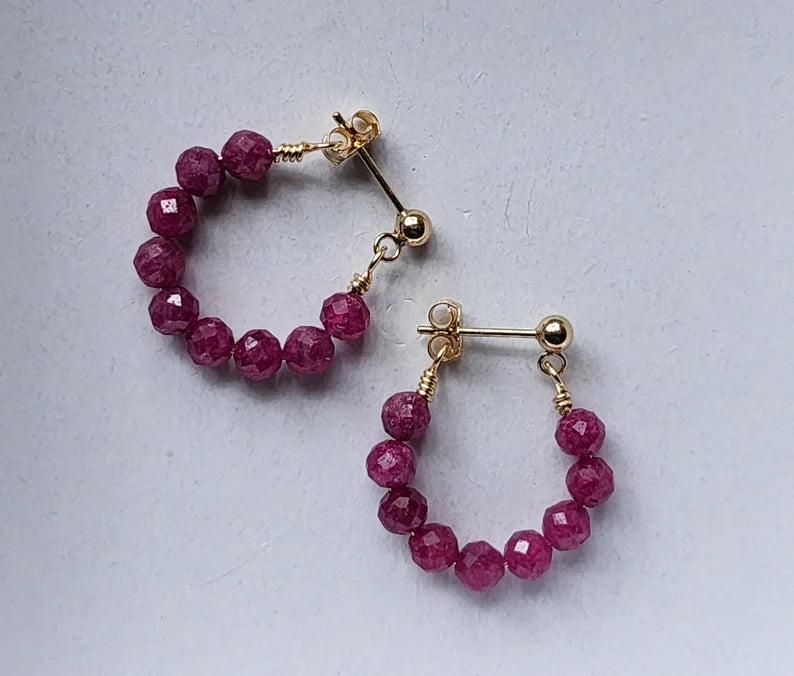 Ruby Mini Hoops Earrings