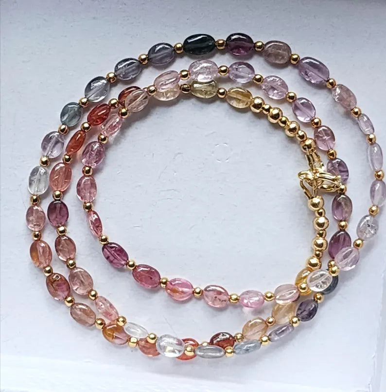 Multicoloured Spinel Nugget Necklace