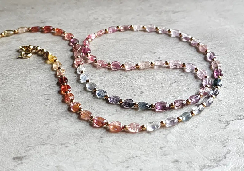 Multicoloured Spinel Nugget Necklace