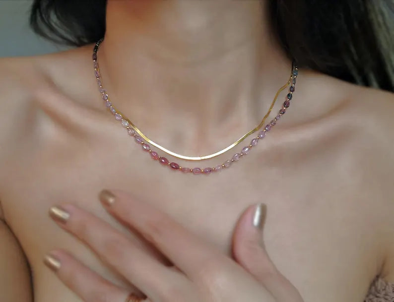 Multicoloured Spinel Nugget Necklace