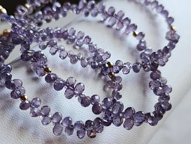 Purple Sapphire Drop Necklace