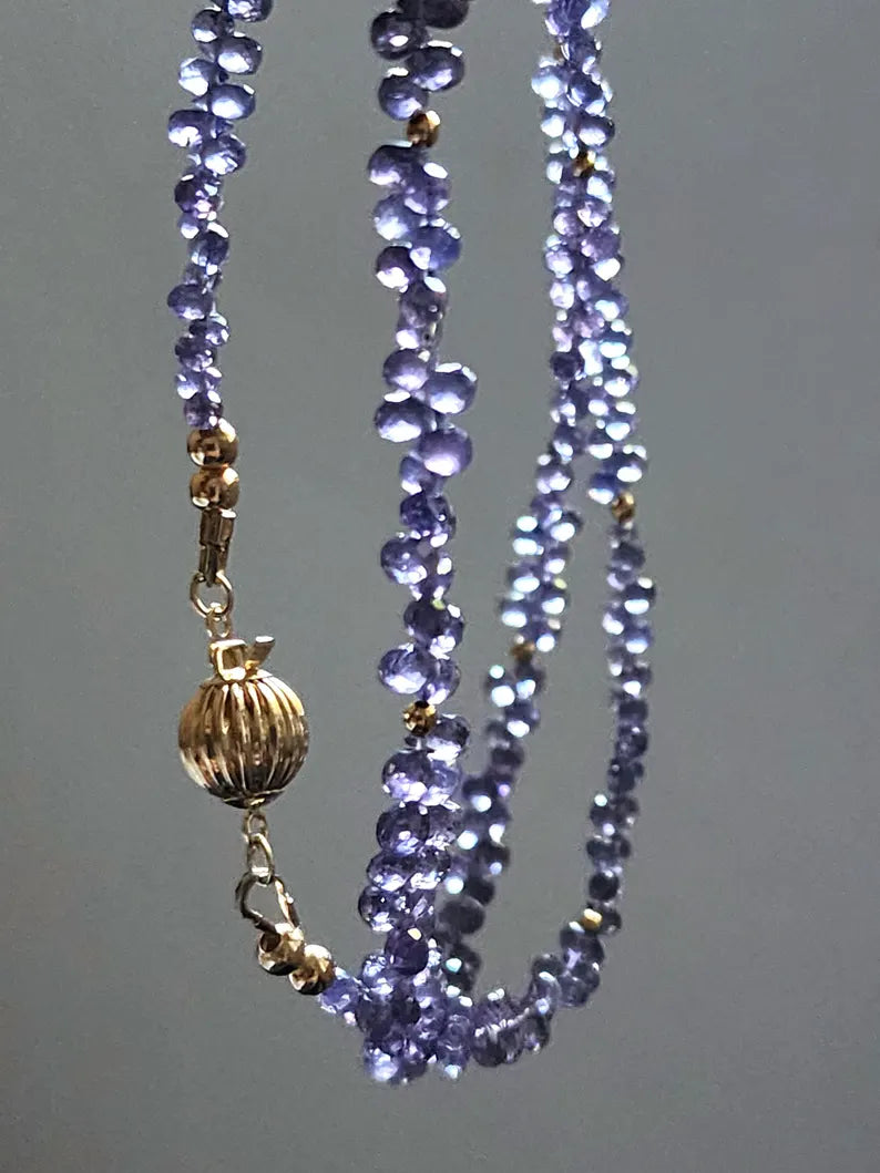 Purple Sapphire Drop Necklace