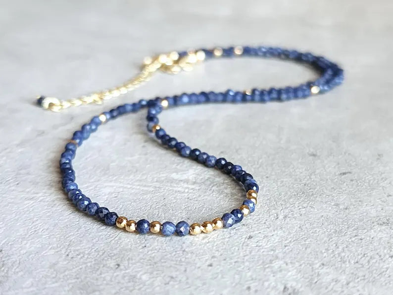 Blue Sapphire Stacking Necklace