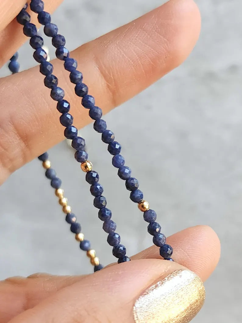 Blue Sapphire Stacking Necklace