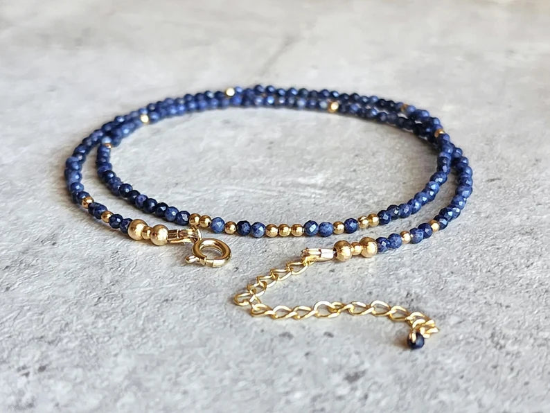 Blue Sapphire Stacking Necklace