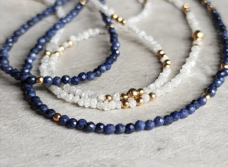 Blue Sapphire Stacking Necklace