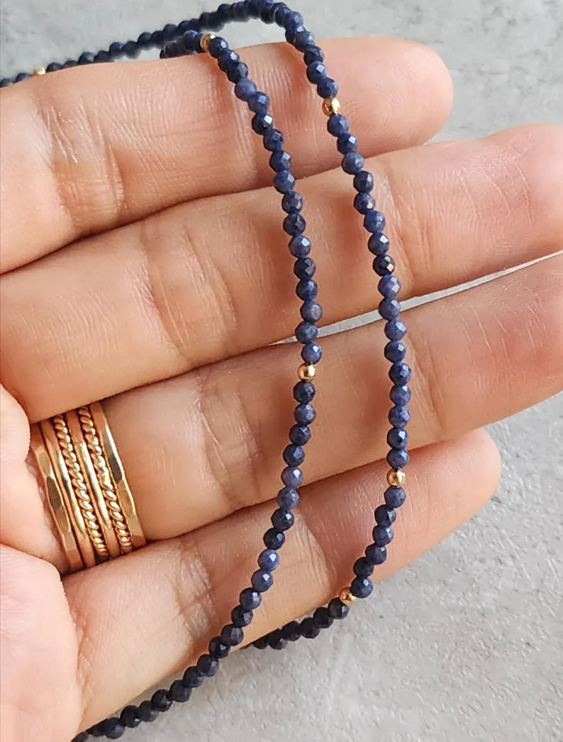 Blue Sapphire Stacking Necklace