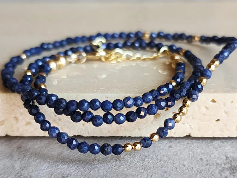 Blue Sapphire Stacking Necklace