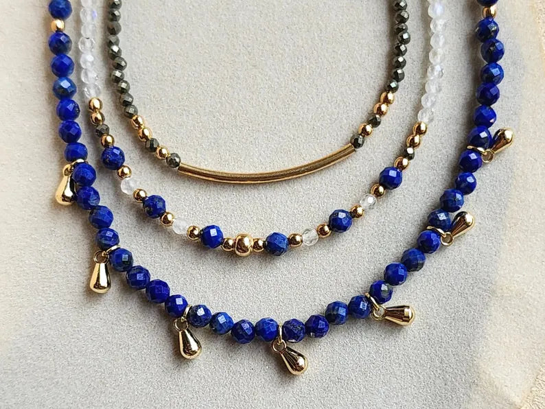Lapis Lazuli Stacking Necklace Set