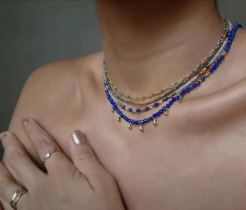 Lapis Lazuli Stacking Necklace Set