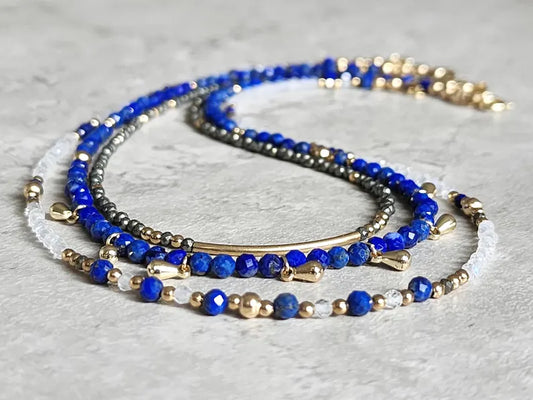 Lapis Lazuli Stacking Necklace Set
