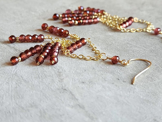 Garnet Chandelier Earrings