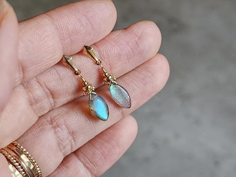 Labradorite Marquise Earrings