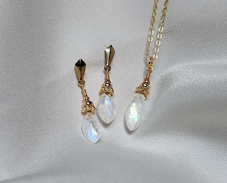 Moonstone Marquise Earrings
