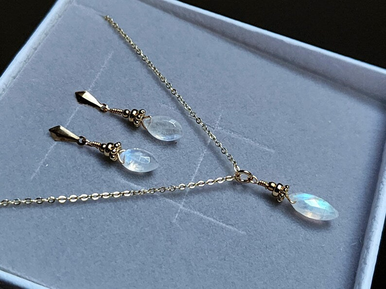 Moonstone Marquise Earrings