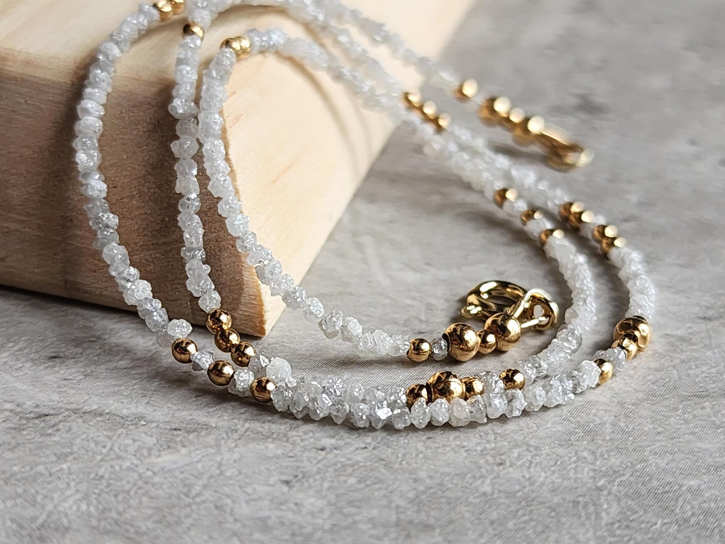 White Diamond Stacking Necklace