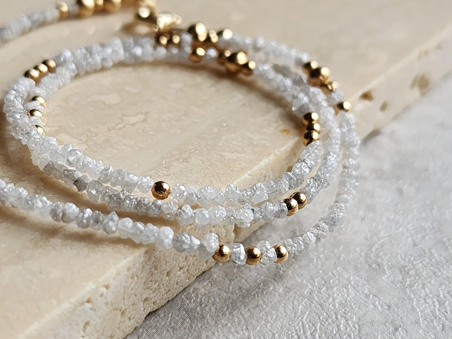 White Diamond Stacking Necklace