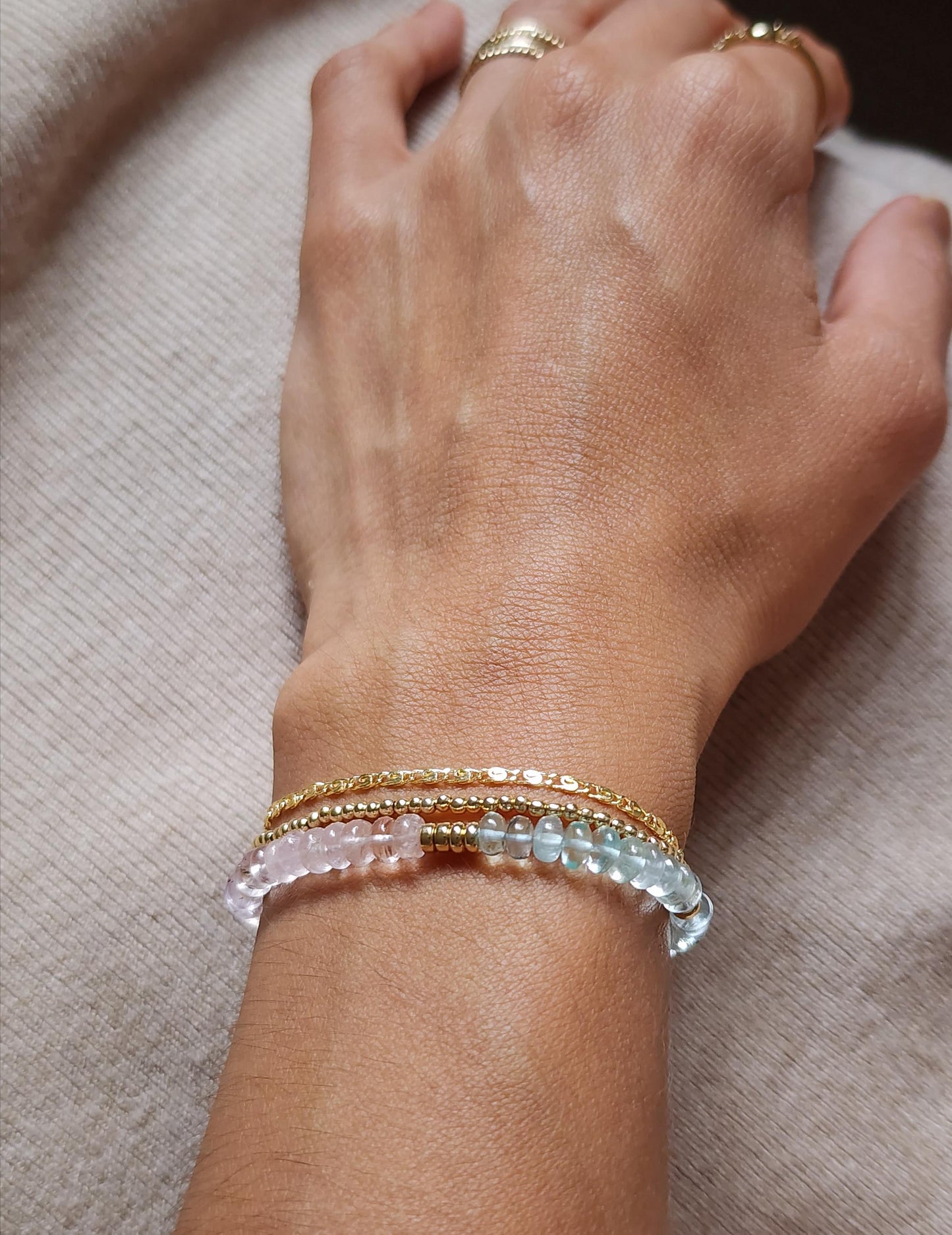 Aquamarine Morganite Bracelet