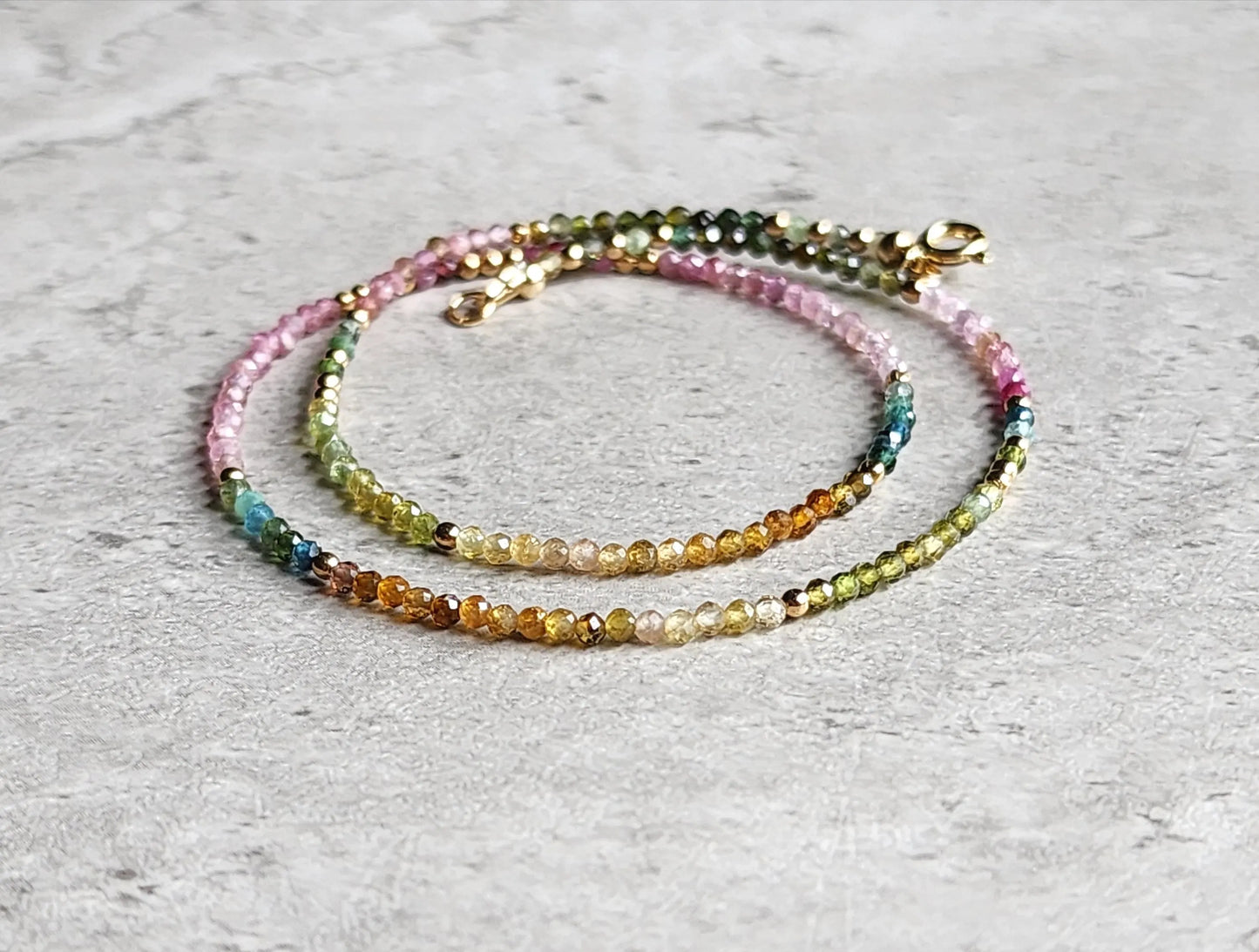 Rainbow Tourmaline Stacking Necklace