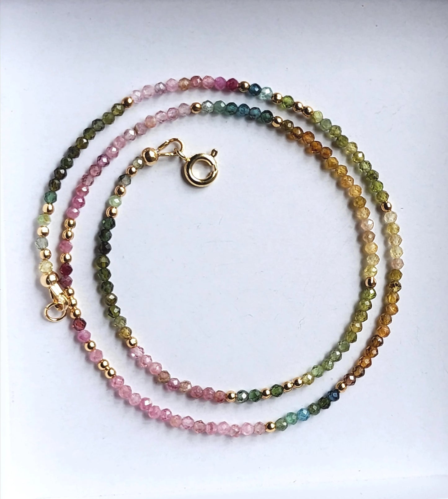 Rainbow Tourmaline Stacking Necklace